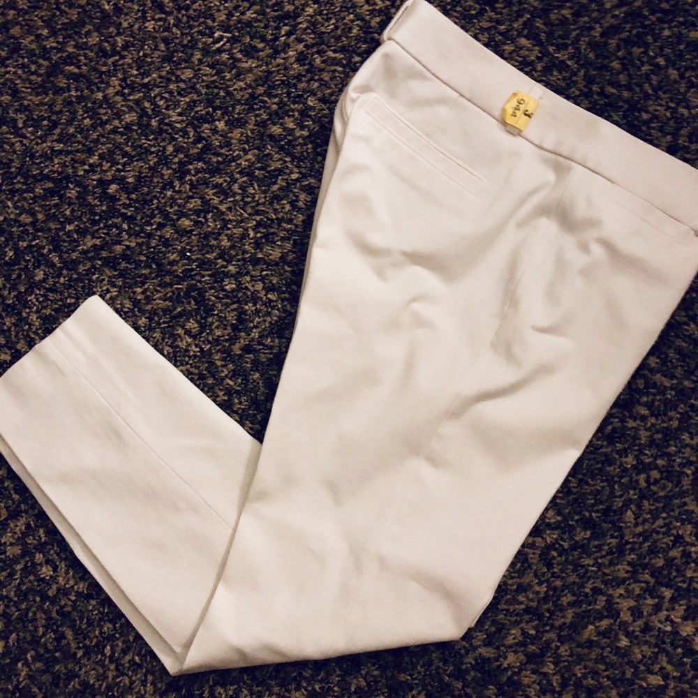 Banana Republic Sloan fit white skinny crops 4